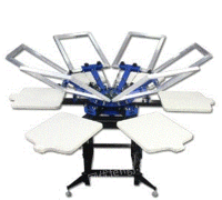 供应六色六位丝网印刷机带支架半自动丝印机