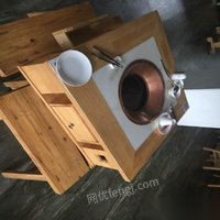 安徽合肥处理旧火锅店专用实木桌椅板凳及餐具一批