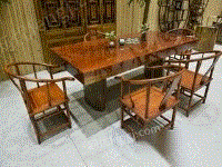 巴西花梨木大板桌实木黄花梨红花梨原木餐桌奥坎会议桌办公桌现货