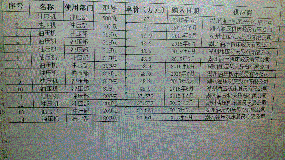 二手液压机回收