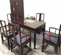 别墅卖掉转让红木沙发茶几电视柜8件圈椅博古架茶桌茶 25000元