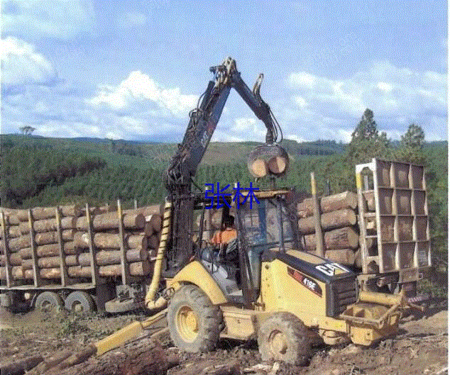 现货库存二手抓木机,卡特416E抓木机,抓石机,抓管机转让,原装进口