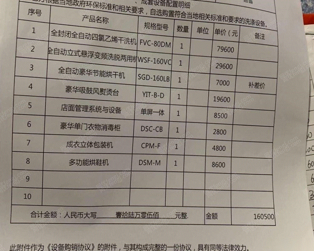 二手洗涤设备转让