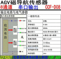 AGV 8位磁导航传感器串口输出
