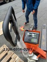 上海耀华2吨带打印液压托盘车秤