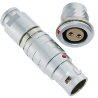 出售长方捷连接器 2芯塑料金属圆型推拉自锁插头插座