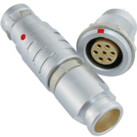 出售长方捷连接器 7芯塑料金属圆型推拉自锁插头插座  电源信号线