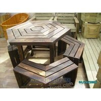 供应碳化木桌椅户外桌椅