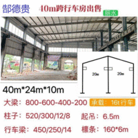 出售40米宽24米长10米高二手钢结构厂房