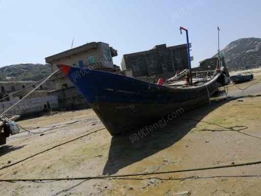 出售二手鱼船 木制拖网鱼船 长13.5米 宽3.5米