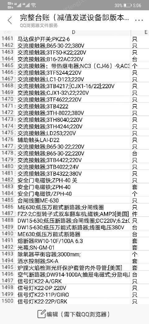 二手电工电气产品出售