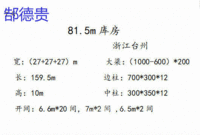 出售宽（27+27+27）米长159.5米高10米二手钢结构厂房