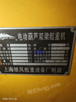 上海宝山区出售5台LH行葫芦双梁起重机5t+5t跨度24.35m