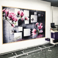 墙面3D图案喷绘设备智能室内瓷砖背景墙油墨画自动绘画机供应