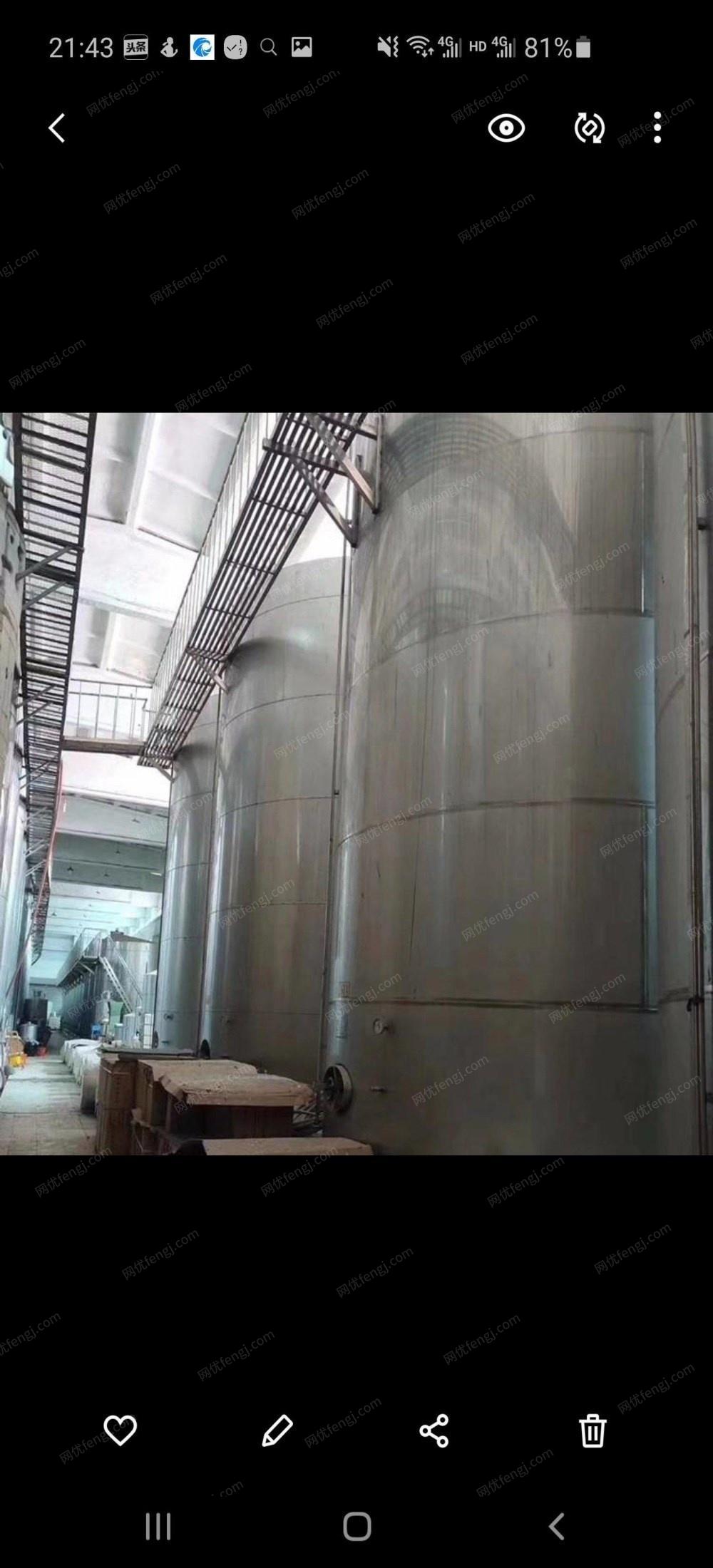 河南郑州30立方不锈钢储罐，9层新，特价处理转让