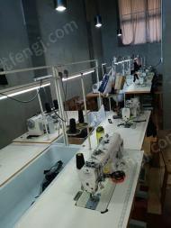 湖北武汉服装厂打包转让闲置9成新2019年缝纫机18台，锁边机，双针，订扣，烫机，烫台各一台