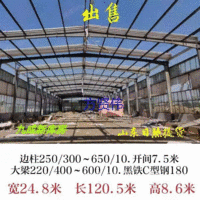 出售宽24.8米长120.5米高8.6米二手钢结构厂房