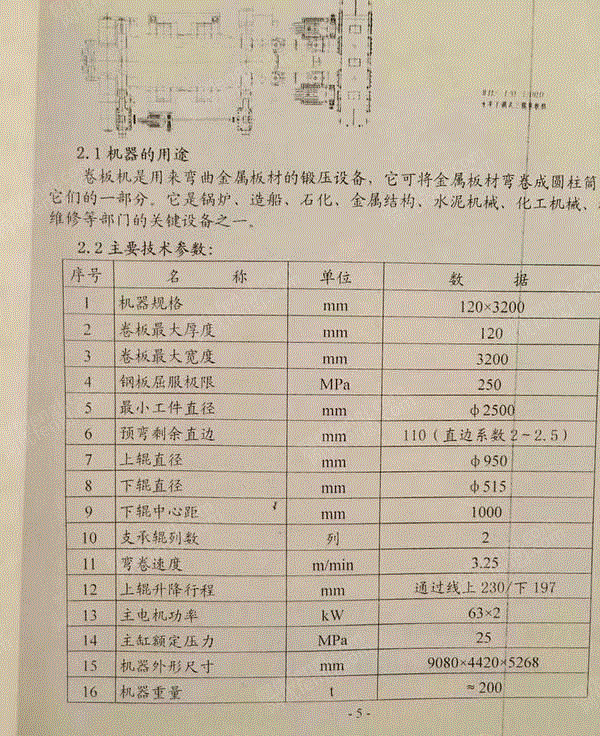 二手卷板机转让