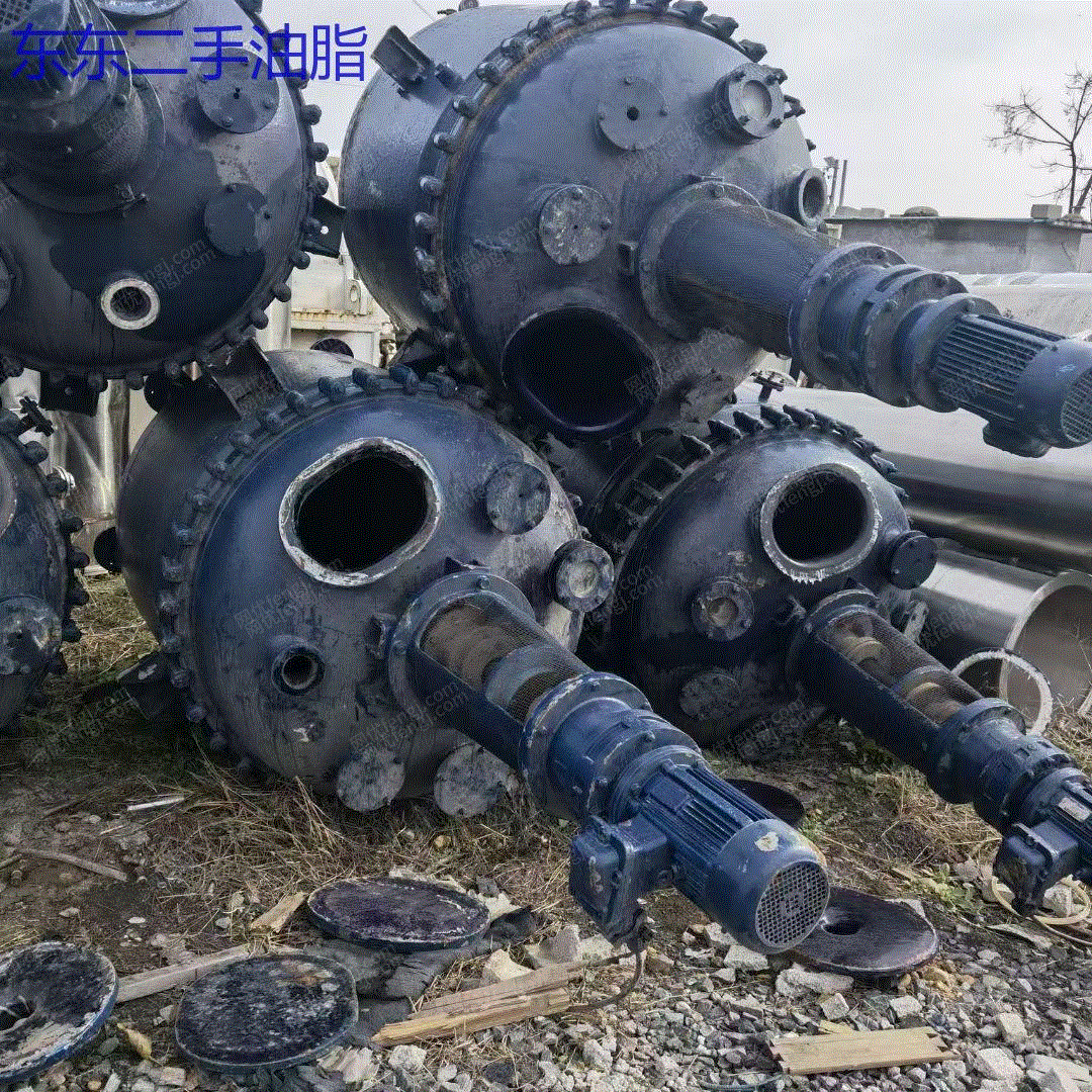 市场现货转让1立方二手搪瓷反应釜 电加热搪瓷反应釜