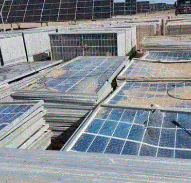 破砕された太陽光発電パネルを専門回収山東省