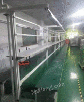 广东深圳处理18米双皮带流水线、皮带20CM宽，二手来回流水线，配物料台、照明灯、插座、工艺卡，配置齐全