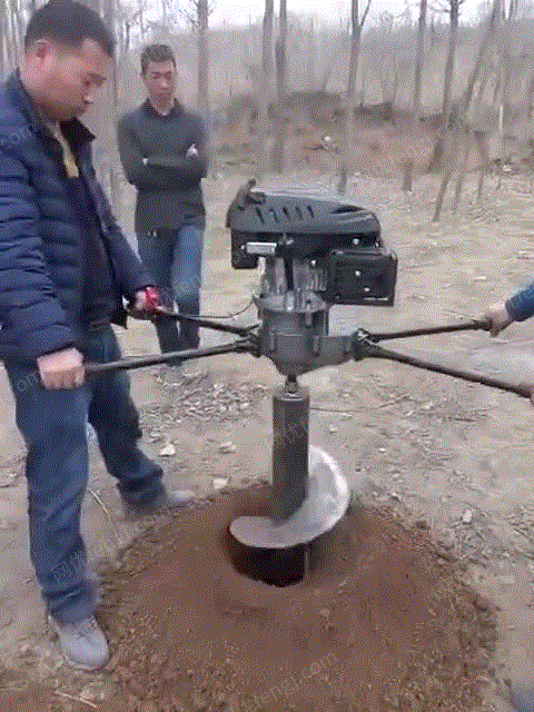 春秋种植汽油手提式挖坑机直径50公分 视频
