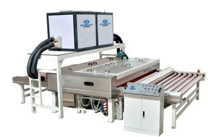 A large number of recycled glass cleaning machines and ink printing machines