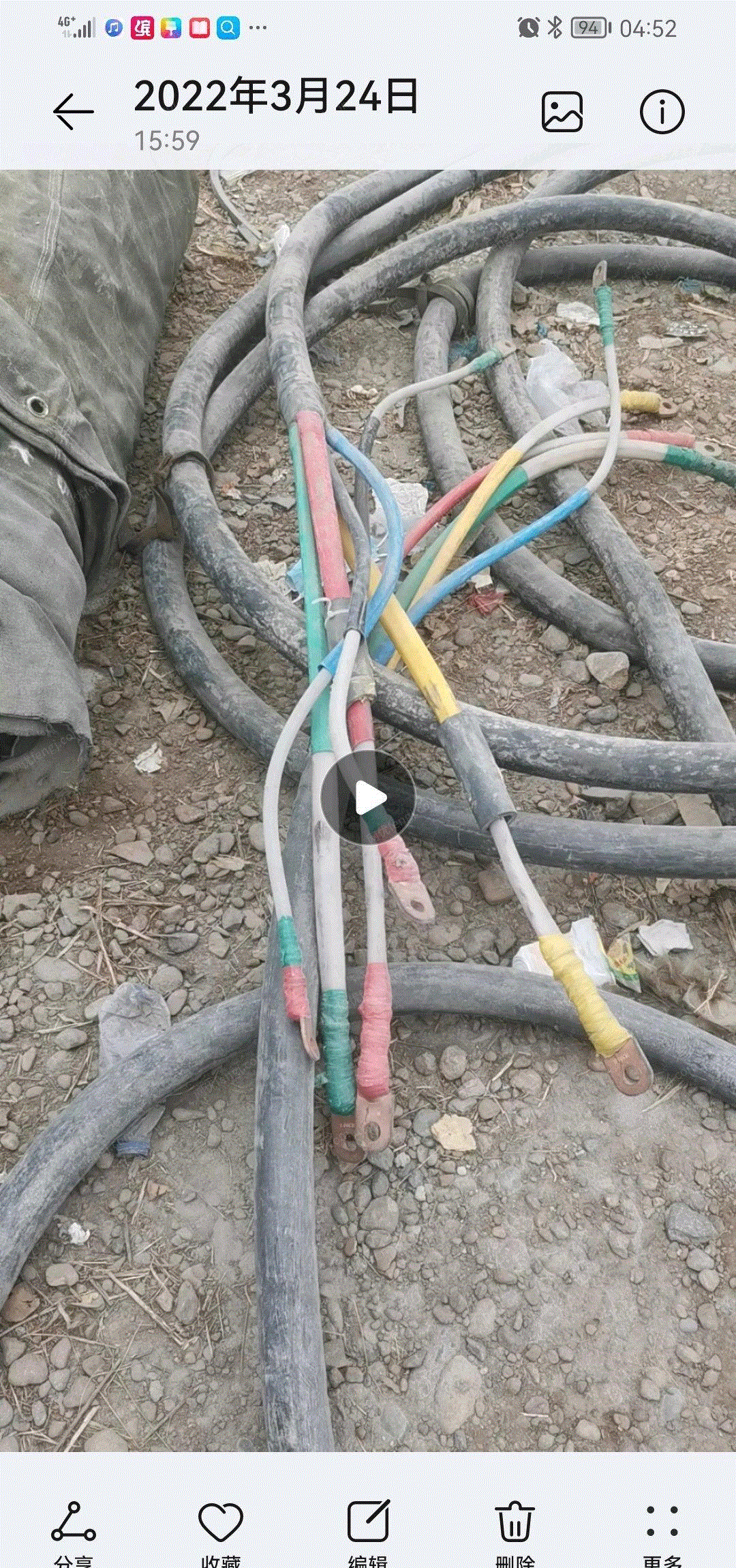 内蒙古兴安盟出售二手2021年300平5芯铜电缆，使用1年
