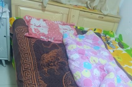 新疆乌鲁木齐因房间面积小，转让新木质双人床，床垫