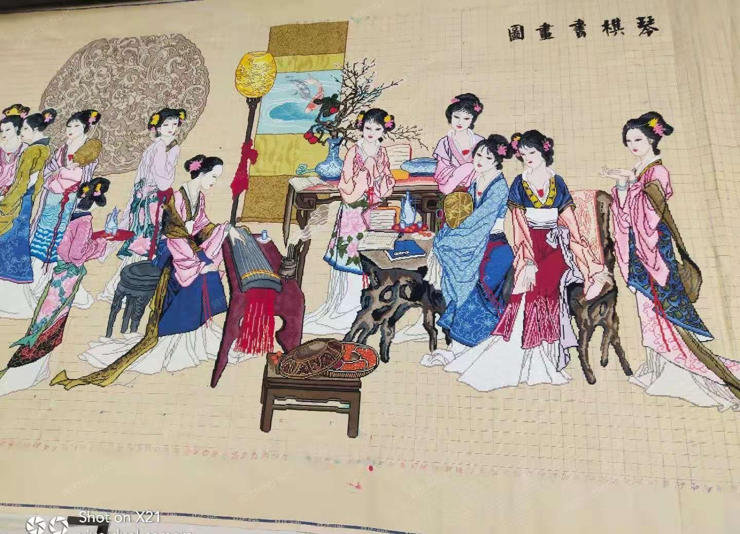 河北保定出售琴棋书画手工十字绣1.5#3.9米
