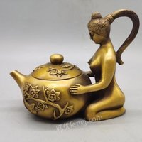 【F0914】铜美女茶壶茶具处理招标