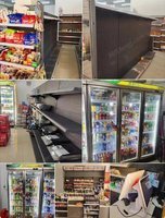 出售120平方超市设备，9成新，用了10个月 冰箱是二三5门组合，前后开门