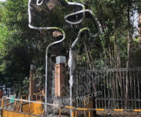 杨浦城市景观抽象尺子雕塑大型不锈钢量具制作