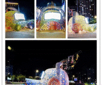 安徽灯光节雕塑广场不锈钢炫彩帽子雕塑定制