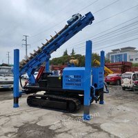 光伏打桩机履带式液压螺旋钻孔工程设备地钉太阳能钢管桩