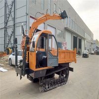 履带运输车随车挖 全地形山地搬运车 液压自卸挖机一体车