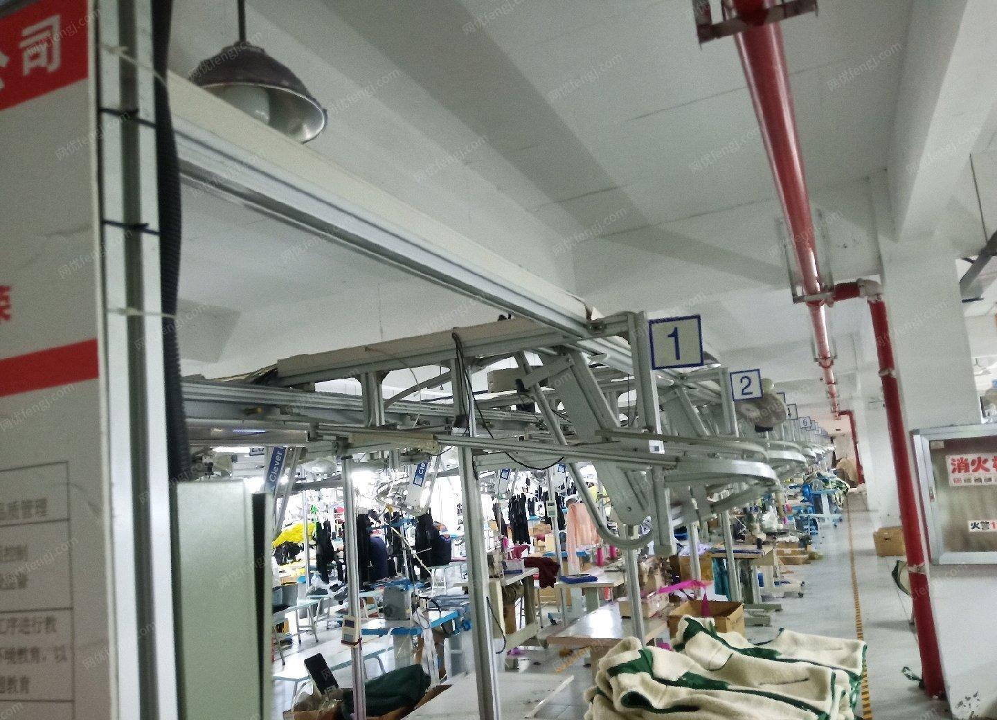 安徽芜湖九成新缝纫吊挂系统设备一套转让