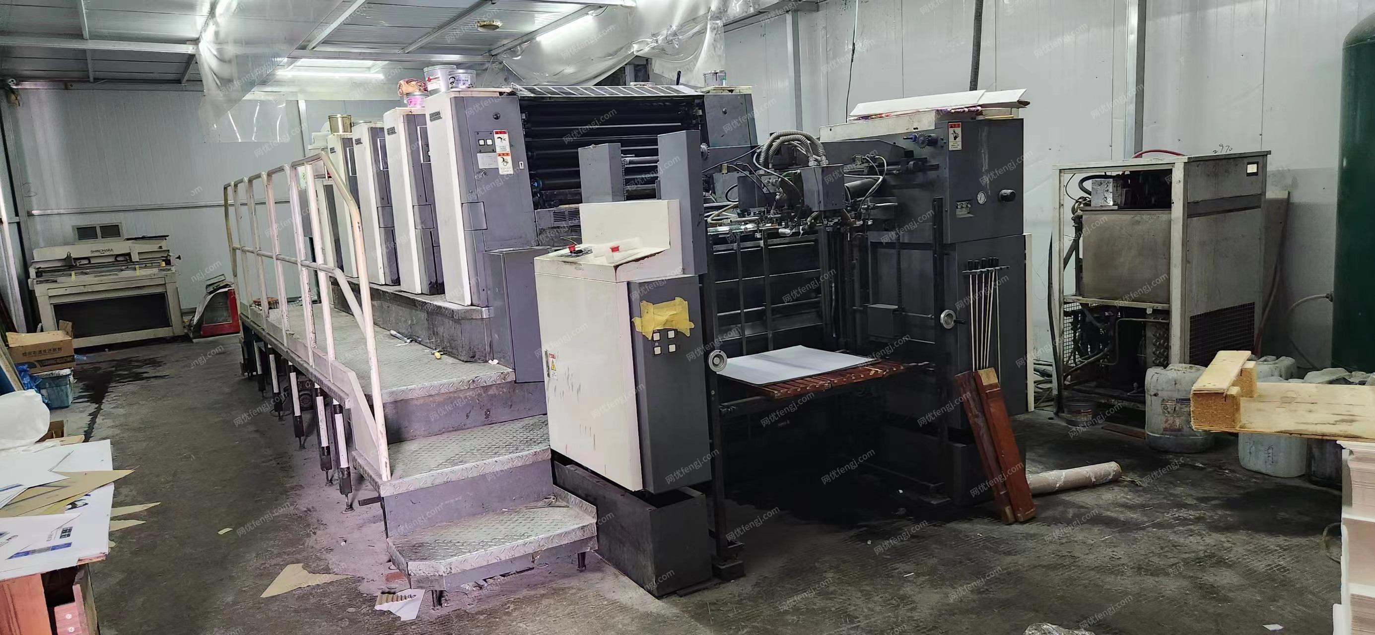 印刷厂处理13年筱原4色920/630尺寸印刷机，半自动装板，ctp预设墨牙，有图