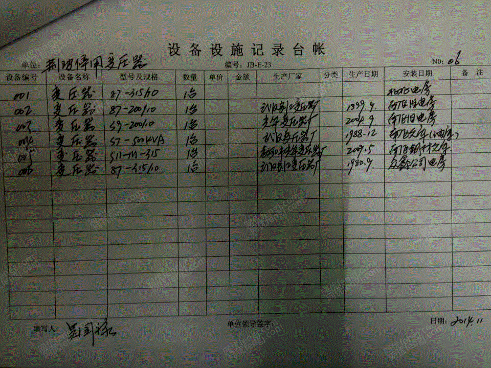 二手电力变压器出售