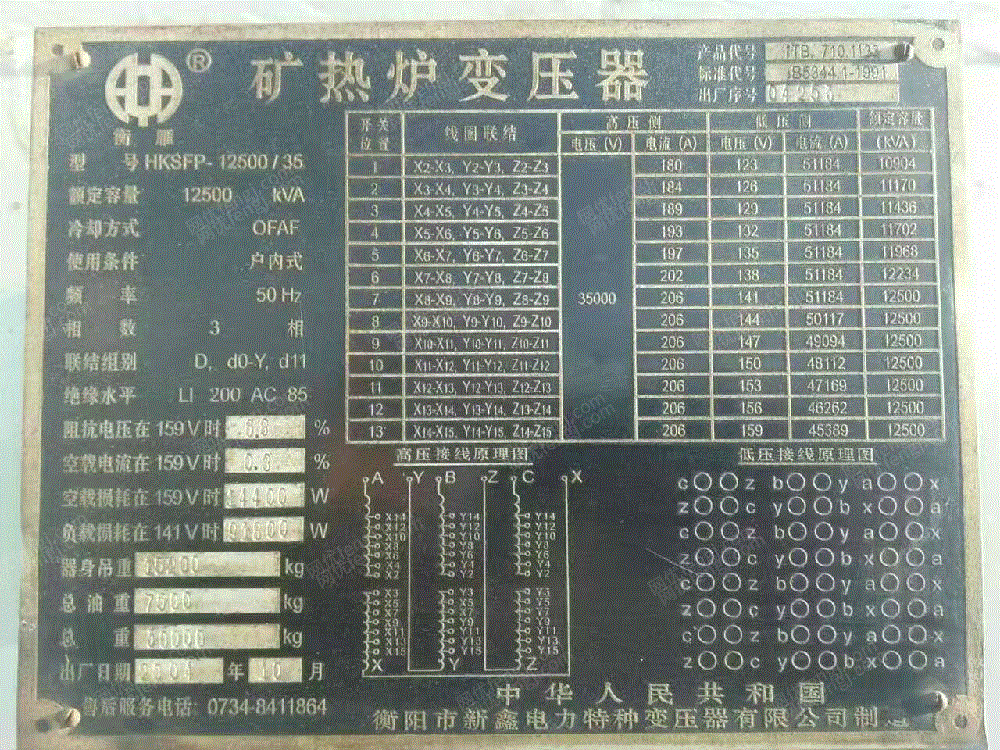 二手电力变压器出售