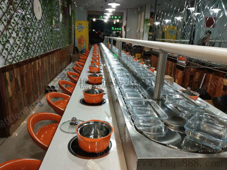 自助回转火锅餐台全套 旋转小火锅设备 转转麻辣烫餐桌出售