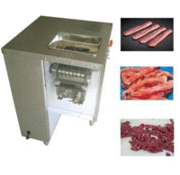 供应羊肉切片机 鸡柳切丝机视频 羊肉串切块机设备