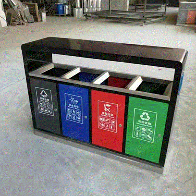 供应四分类垃圾桶 户外街道果皮箱 垃圾桶设备转让