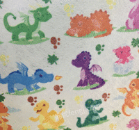 厂家批量生产儿童水刺印花无纺布 恐龙图案