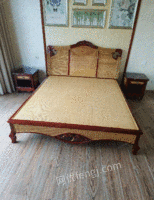海南三亚出售全套精美藤家具1.8米床沙发茶几电视柜等