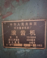山东济南因没活，转让武汉重型Y31500A精品滚齿机