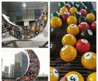 江西球厅外月亮球宣传牌灯光台球雕塑摆件