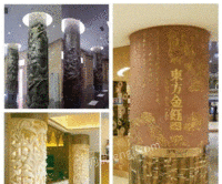 湖州酒店门柱雕塑不锈钢鎏金浮雕景观柱